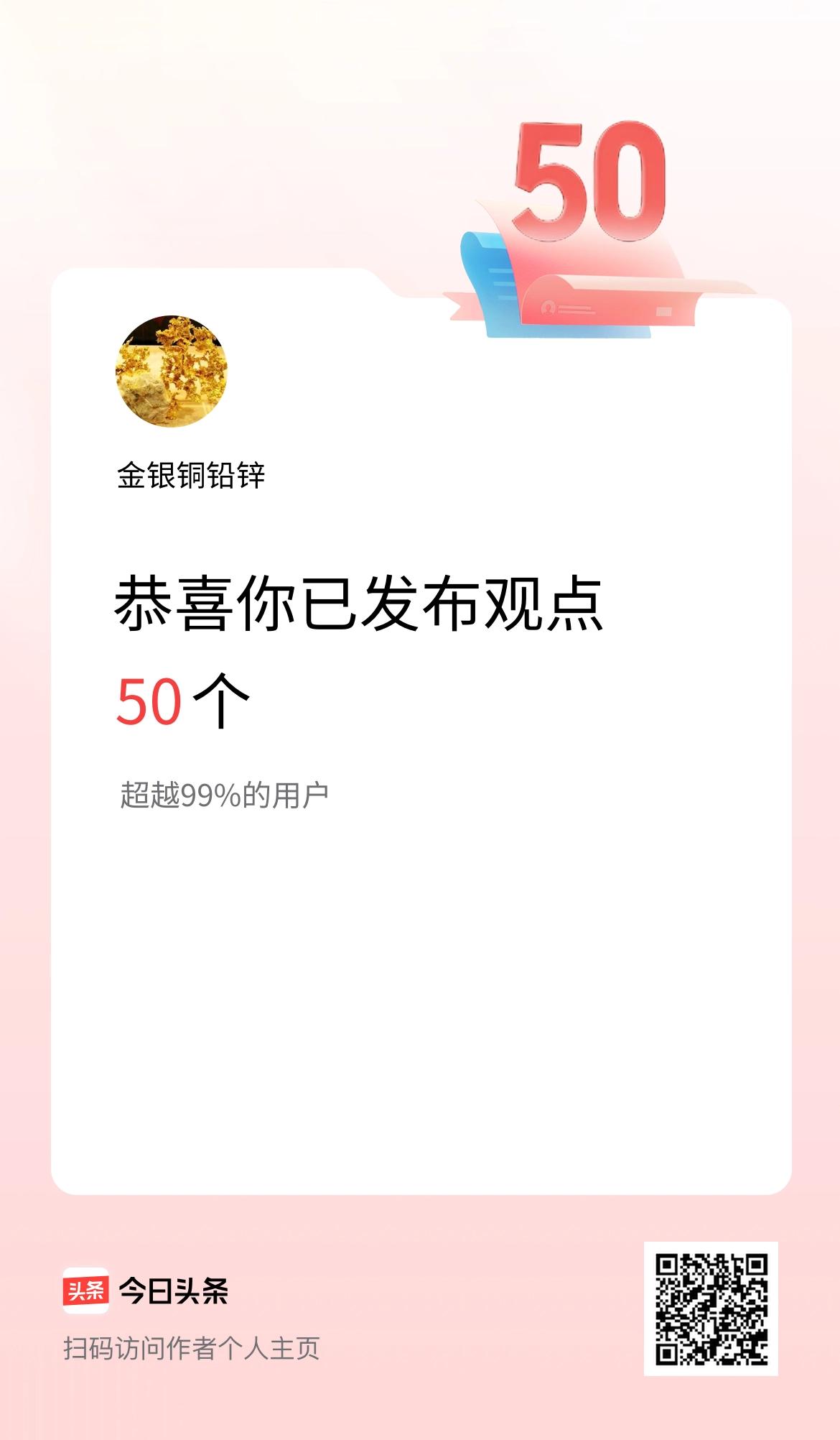 我在头条累计投稿观点50个