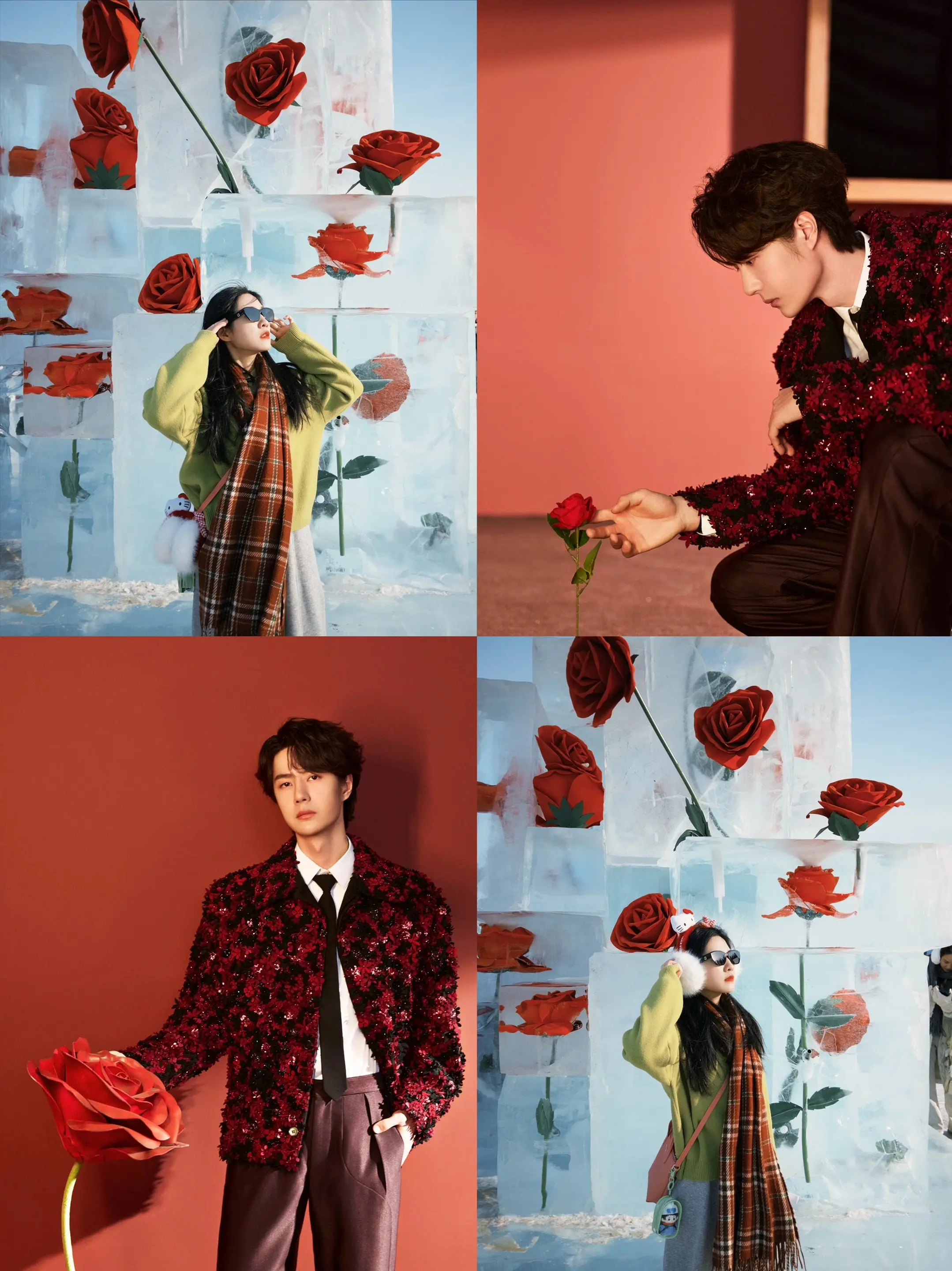 哈哈哈也是和我博哥拍上情侣主题了🌹。我总能预判我博哥的预判～或许 这...