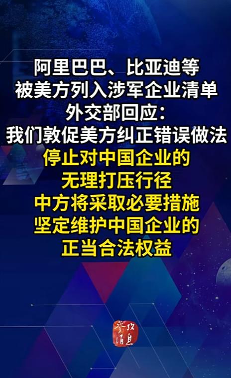 美国给阿里比亚迪扣“涉军”帽子，网友：合着我开的车是“军火”？
 
最近刷到个离