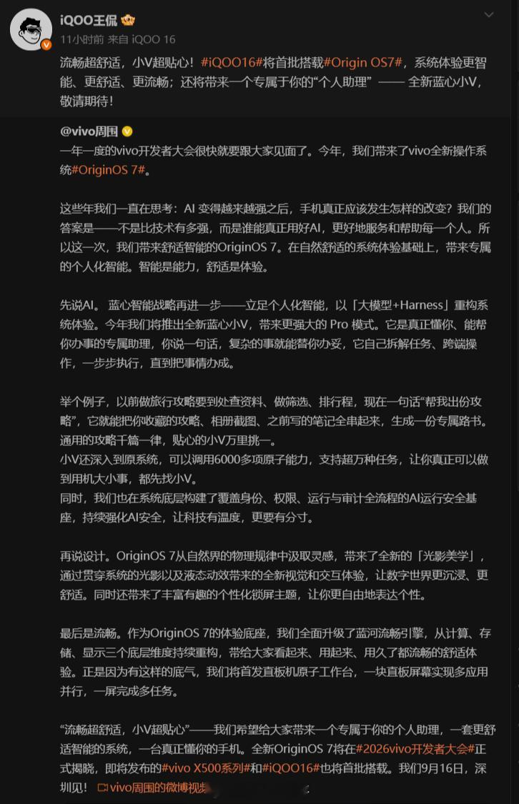一直以来，硬件和系统始终都不分家，对于即将发布的iQOO 16同样如此。在一众硬