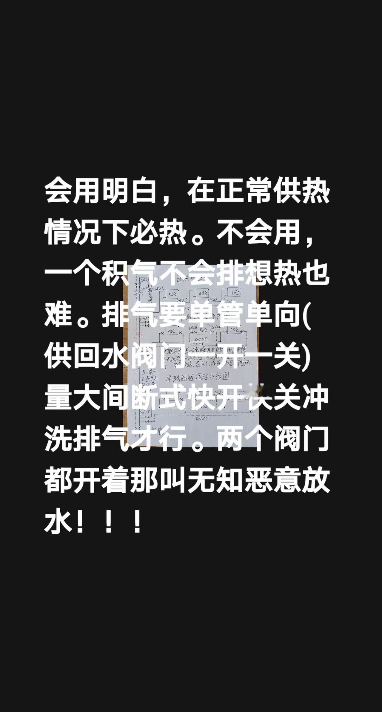 我回复了@小圆 的评论：
会用明白，在正常供热情况下必热。不会用，一个积气不会排