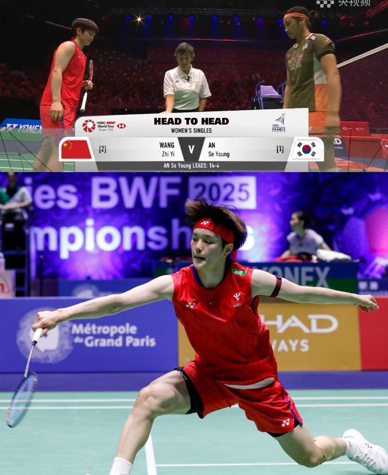 王祉怡获得2025法国赛女单亚军🥈
	
王祉怡🇨🇳 13-21、7-21 