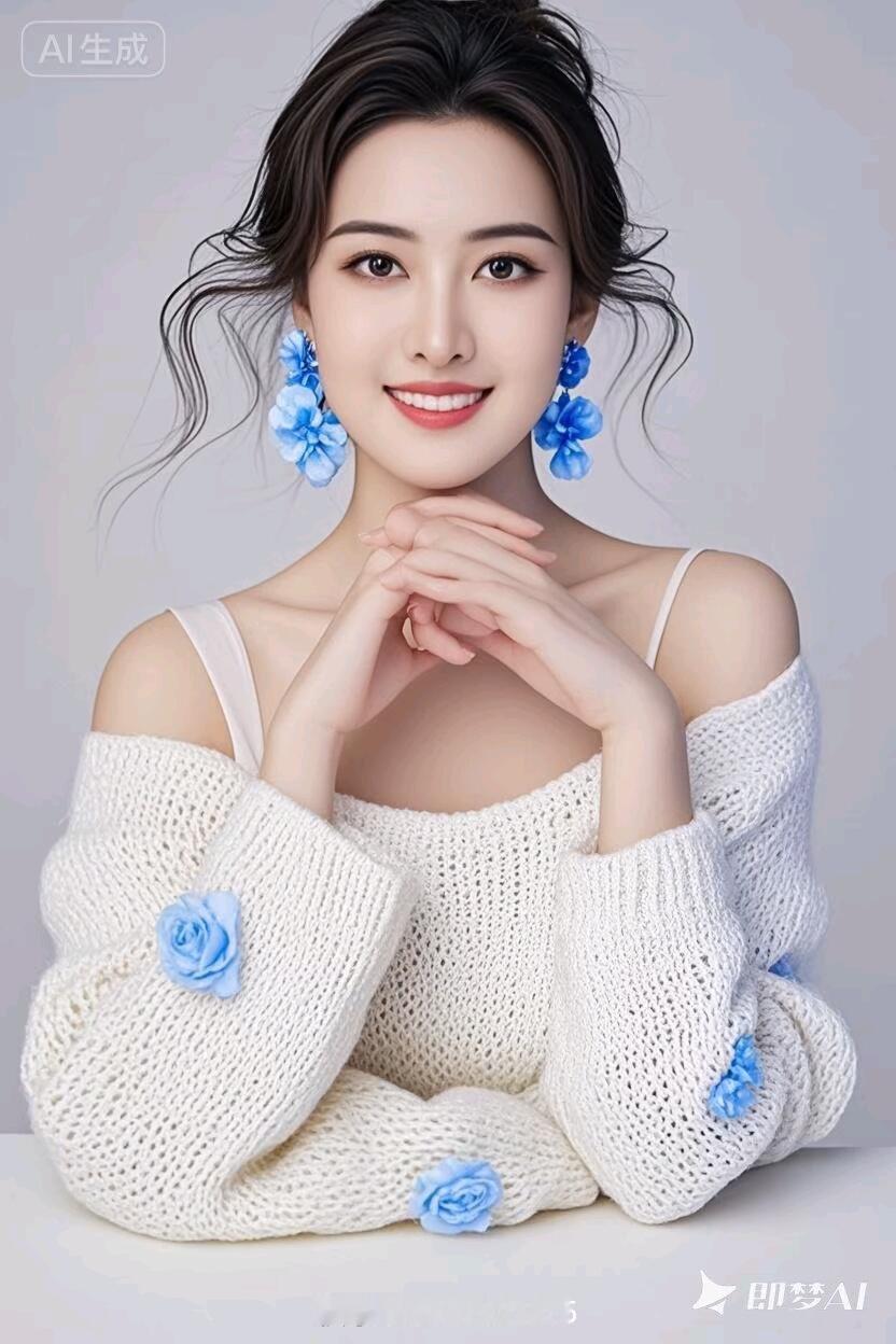 温柔蓝花耳饰，甜美少女心，元气满满的一天！🌸💕