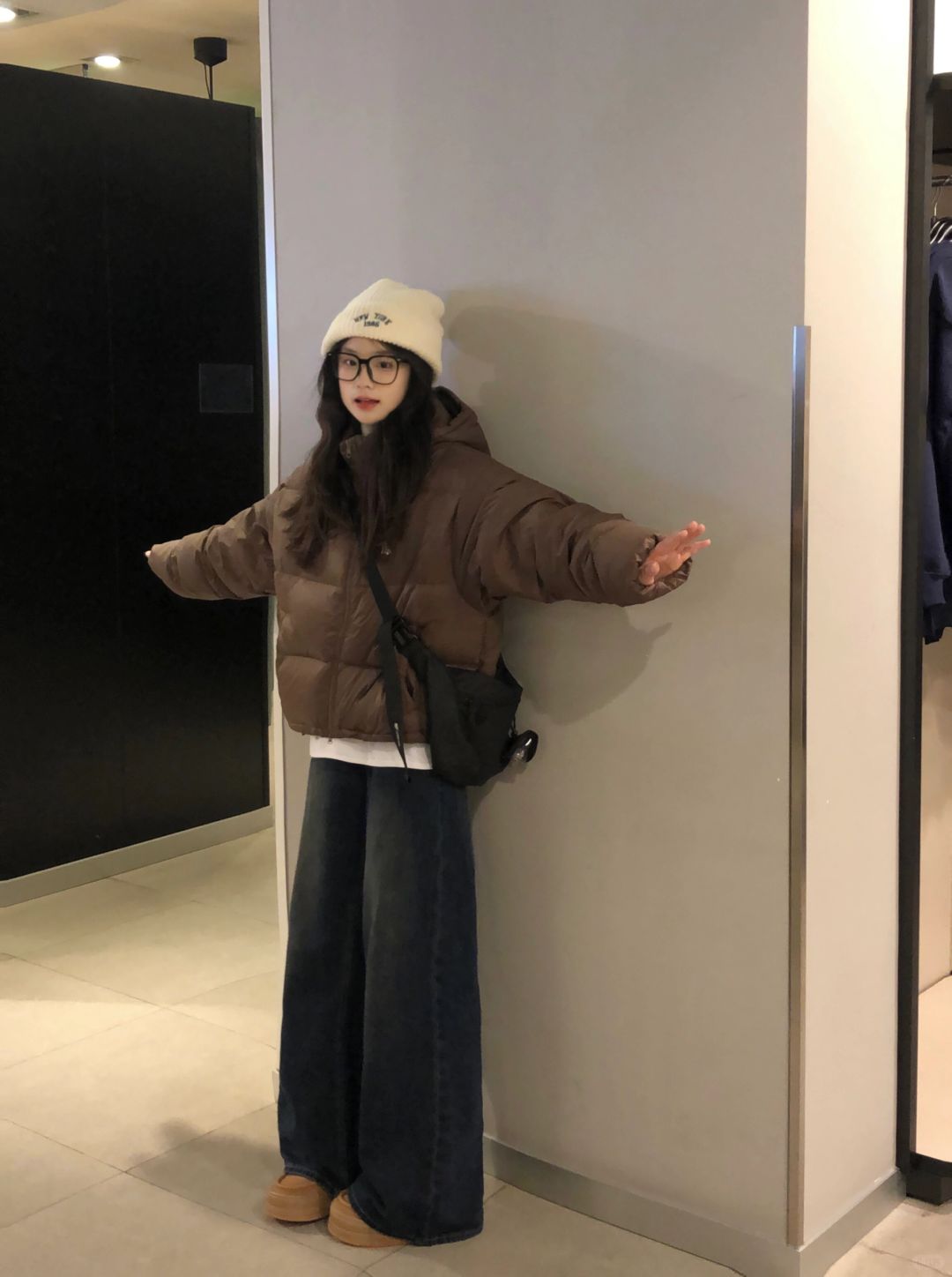 ☃️冬天的第一件棕色羽绒服好韩！好喜欢！！！