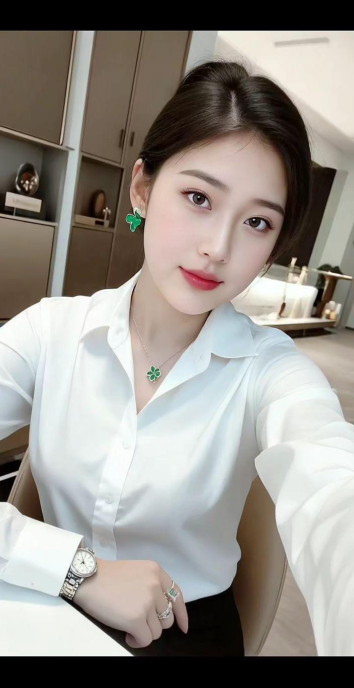 气质美女 衬衫控  优雅气质 肤白貌美