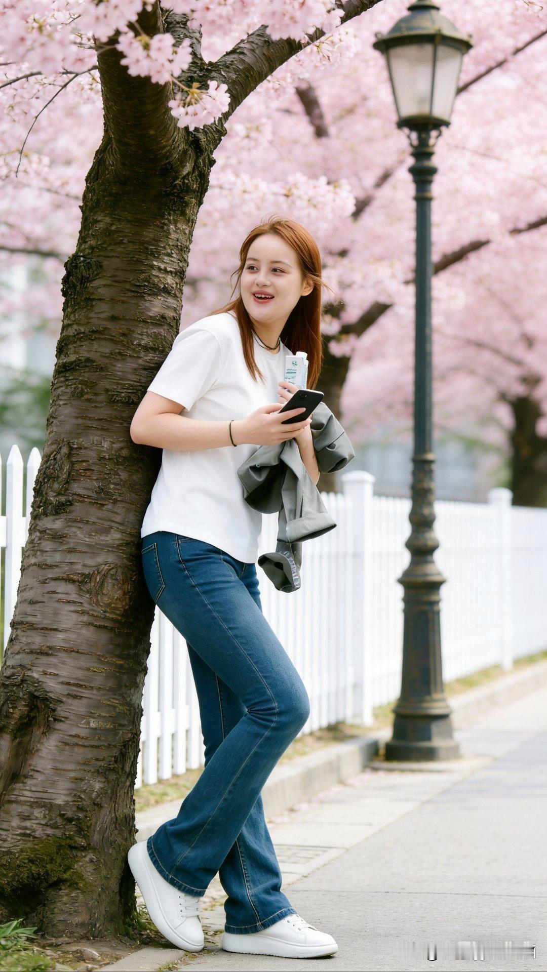 看到这一幕，感觉春日的美好都被定格了。樱花树下，粉嫩的花瓣纷纷扬扬，仿佛下着一场
