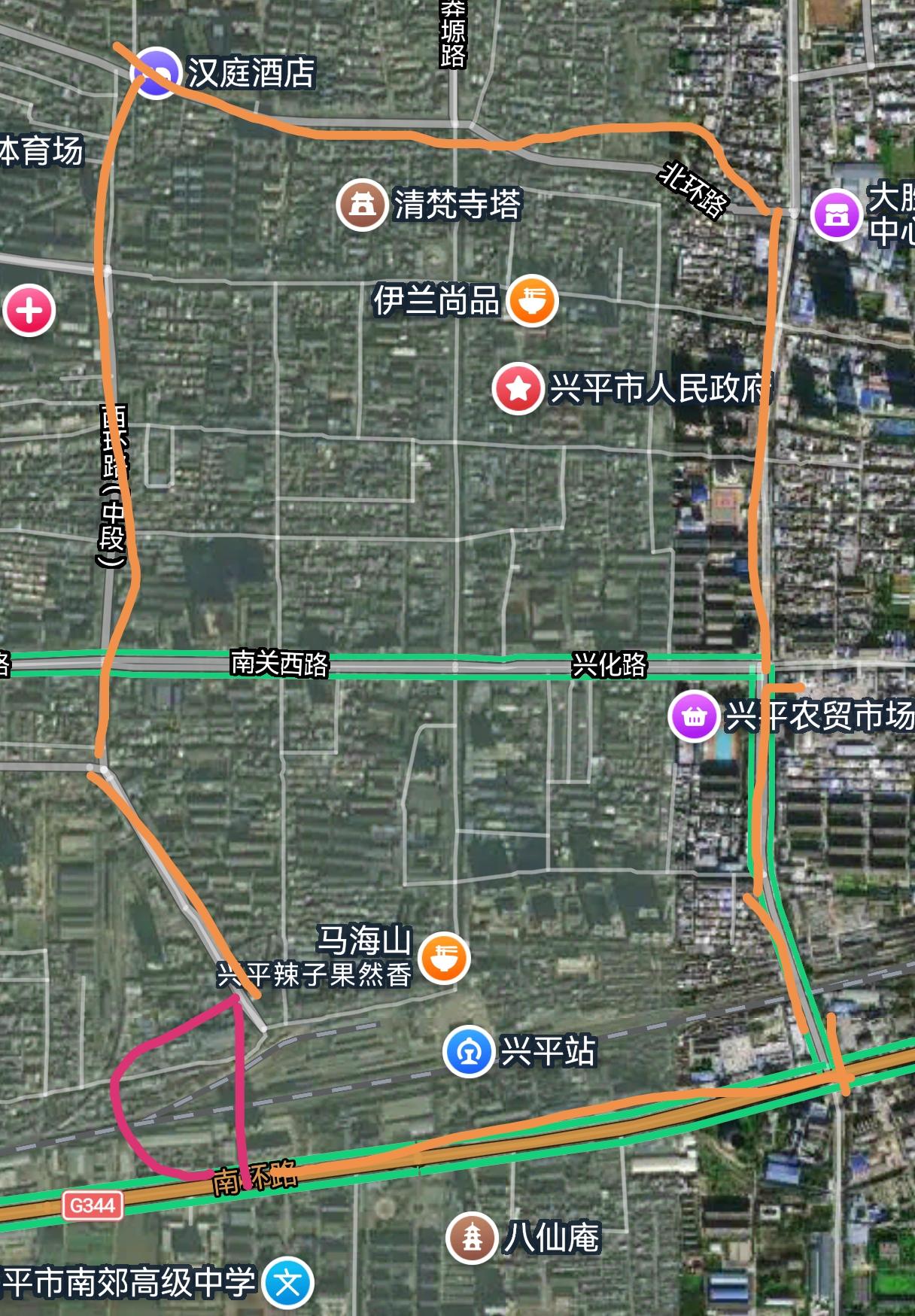 兴平也有环城路。兴平市是陕西最早的县级市之一，也是重要的工业重镇，有中船陕柴、中