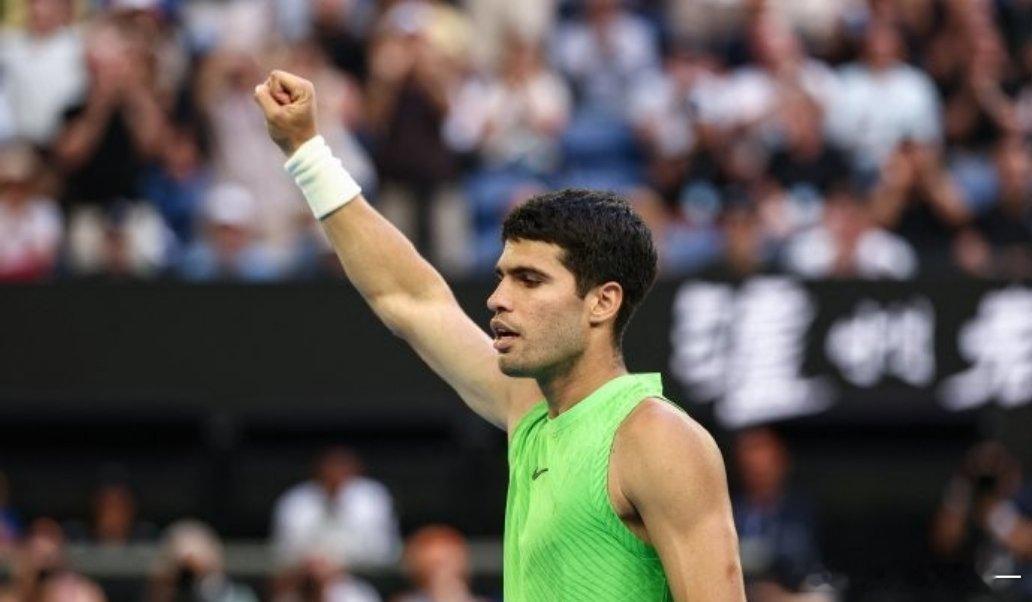 澳网阿尔卡拉斯第八次闯进大满贯决赛，战绩为六冠一亚1月30日，澳网男单半决赛，阿