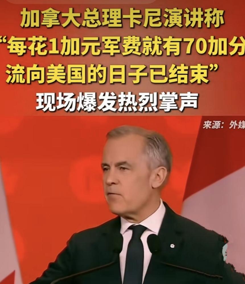 加拿大这回特么终于硬气一回！卡尼这话听着解气——每块军费七毛送美帝，这不就是保护