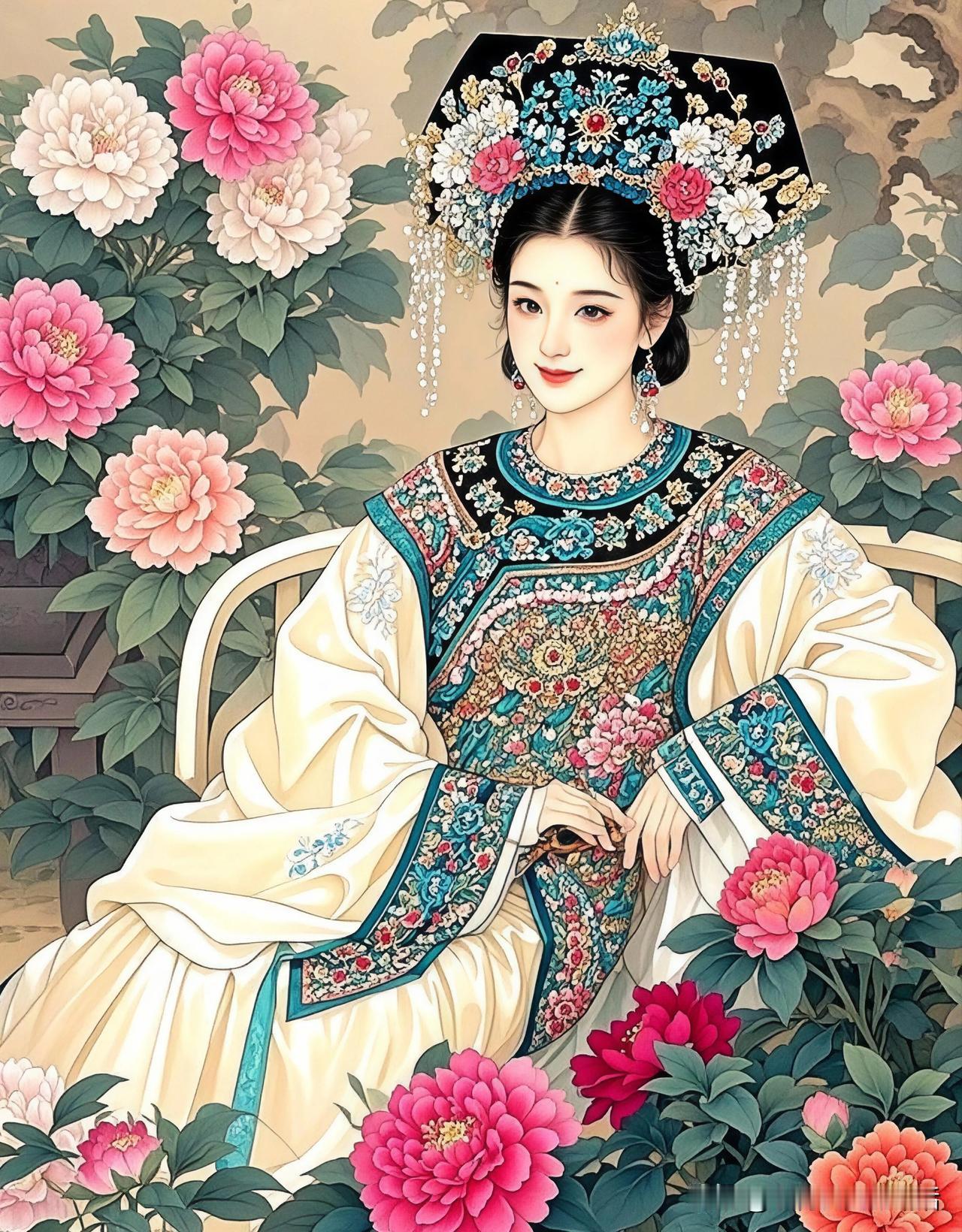 花间美人，锦衣华裳。