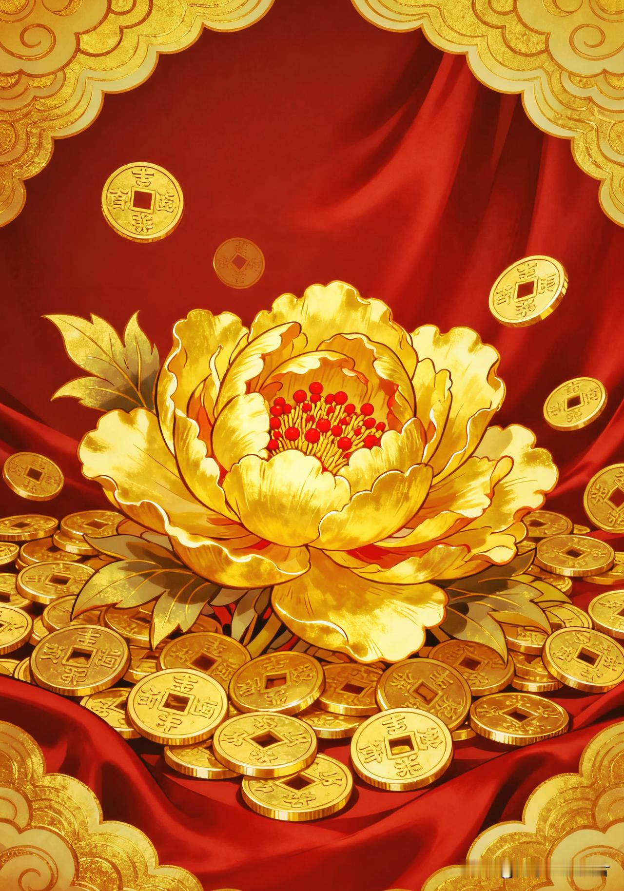 花开富贵，和气生财。