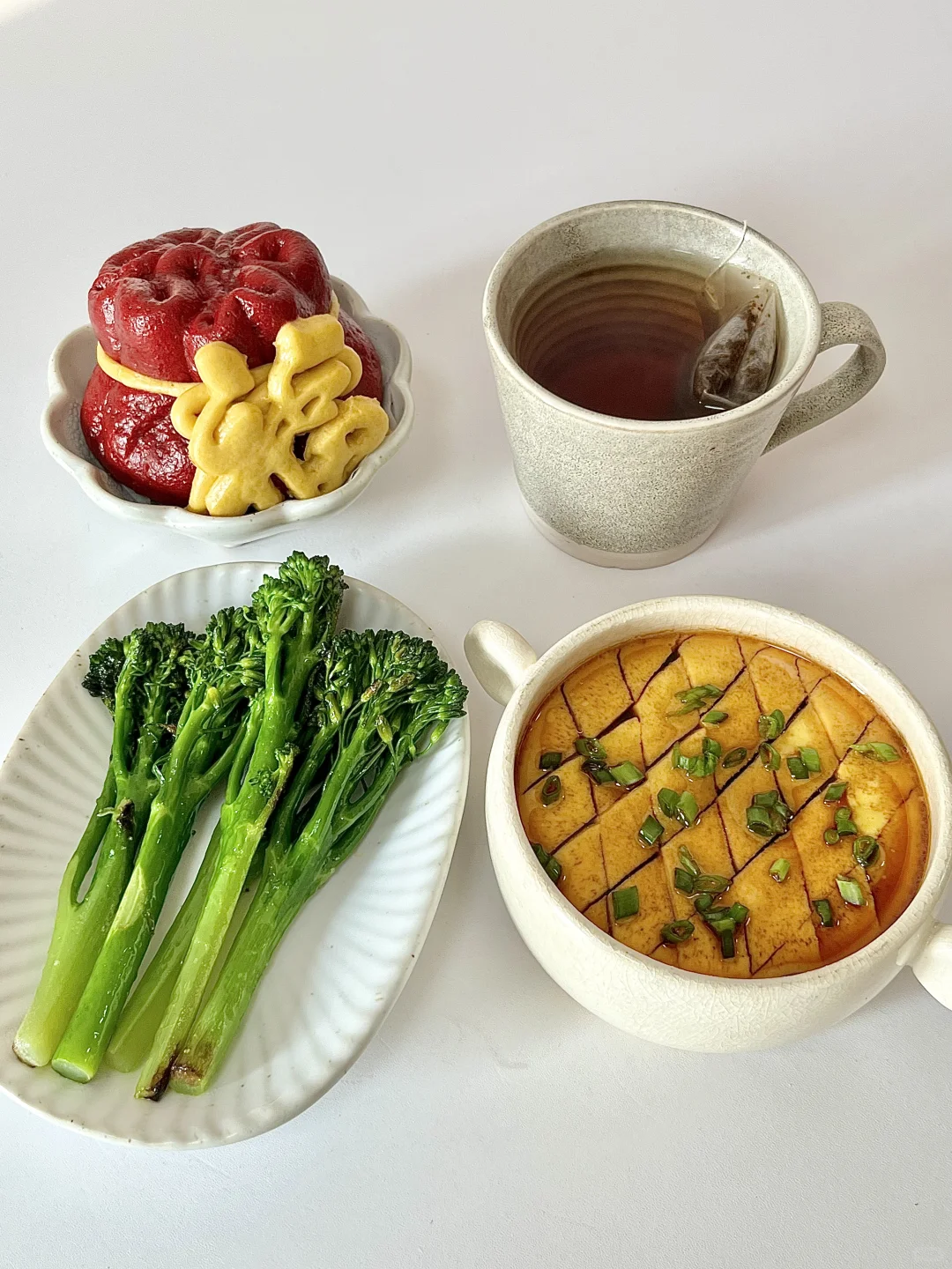 中式早餐🥢福袋馒头🧧鸡蛋羹🫕西兰苔