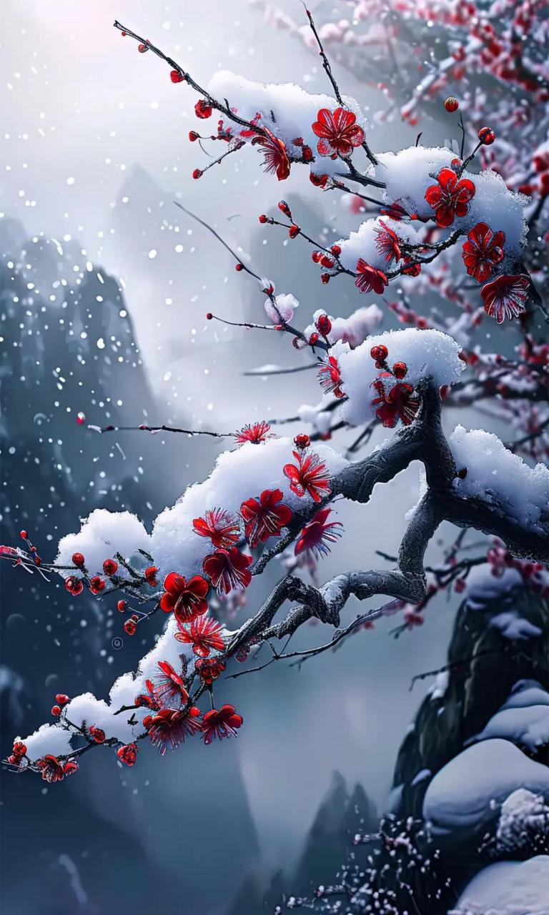 下联：月下箫声笛韵清

赏析：这幅对联中，上联“风摇雪影梅香远”描绘冬日风雪中梅