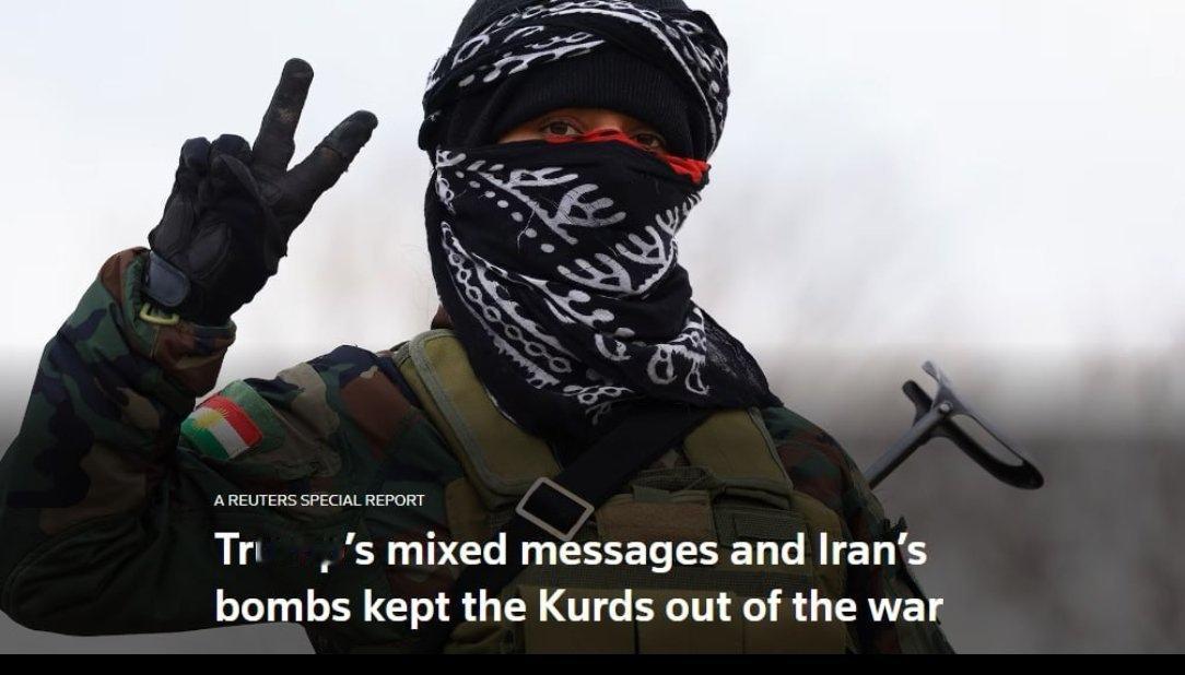 据路透社报道，在（美伊以）战争初期，美国总统特朗普曾对库尔德武装参与对伊朗的地面