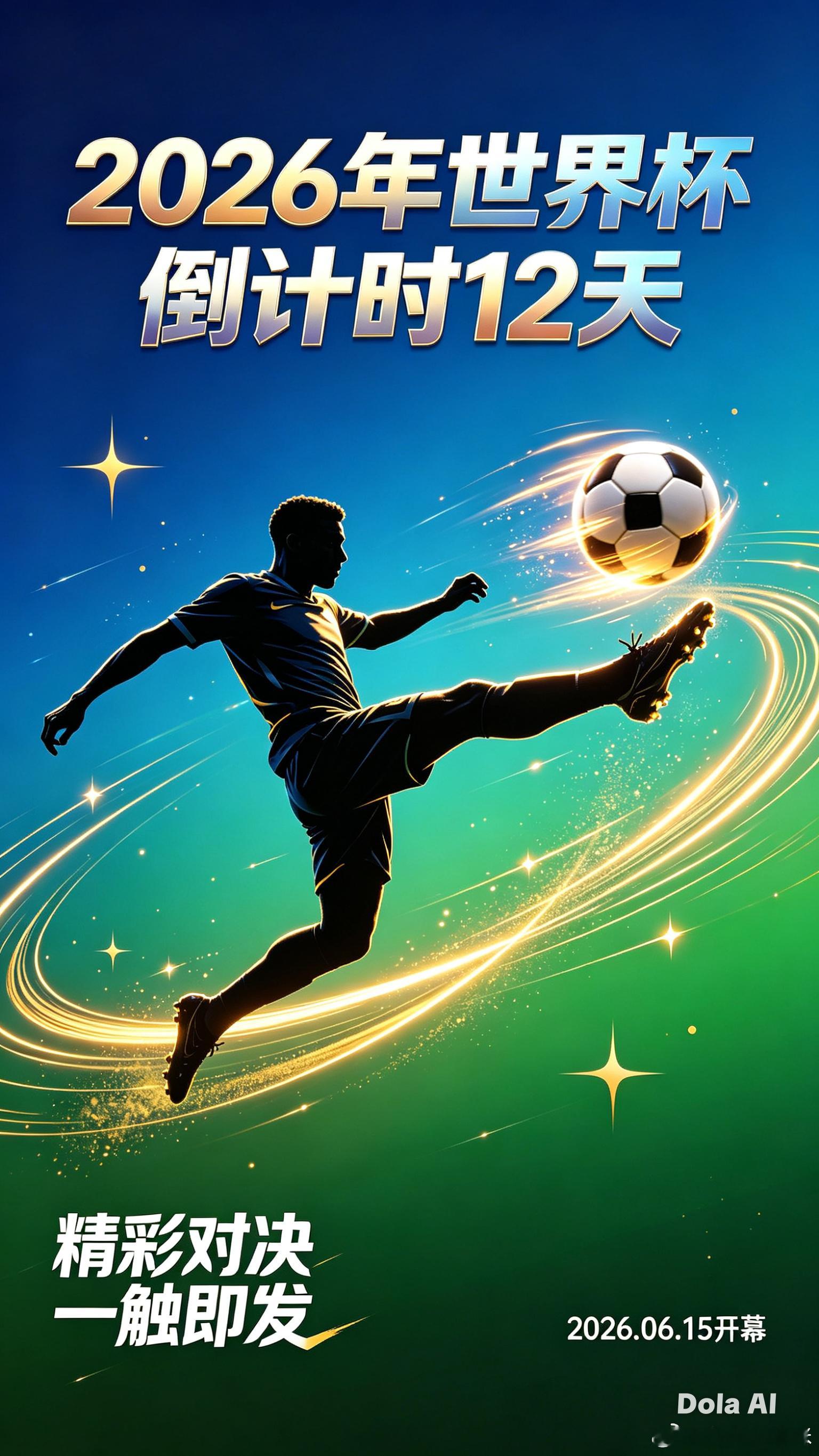 世界杯马上开始了，你们都在哪里呢，我在这里等你，与你同在哦 