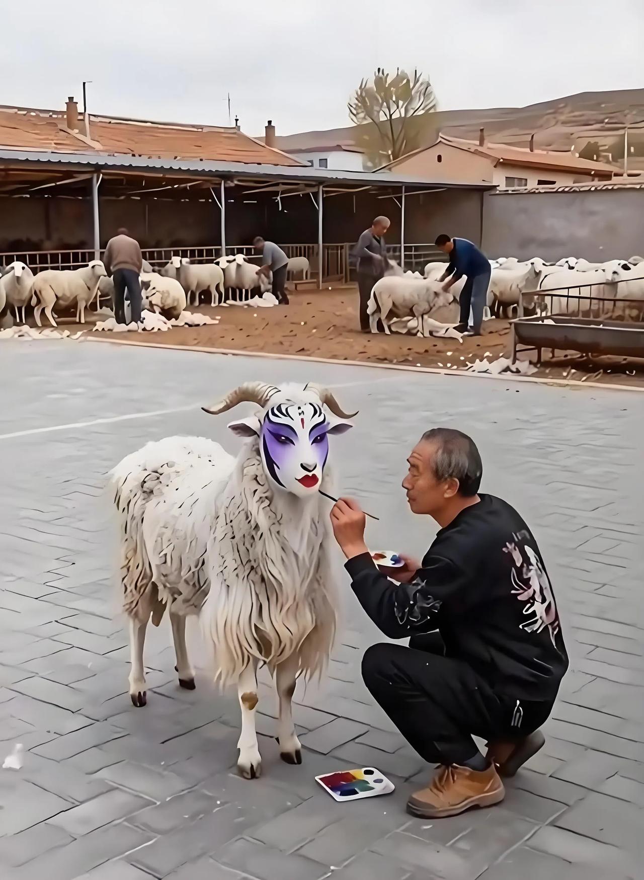 看看大爷这手艺，画的羊气不羊气，感觉好的点个赞！