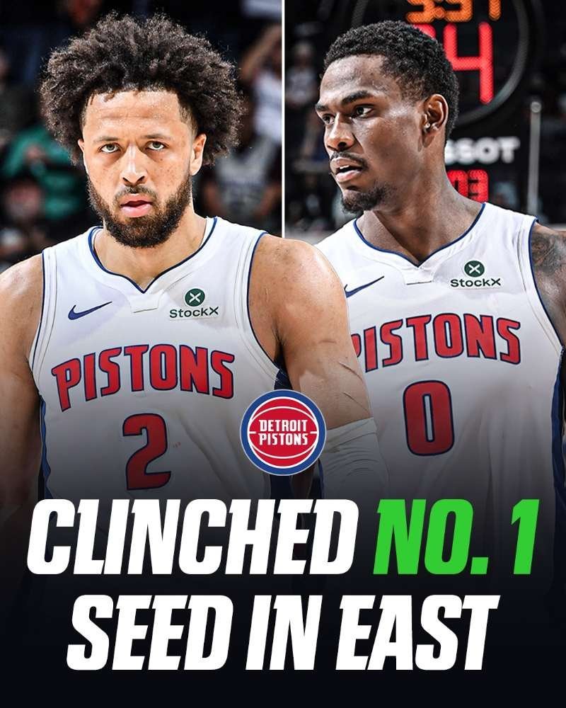 活塞锁定东部第一今天战胜76人后，活塞正式锁定了东部第一，后面的凯尔特人应该距离