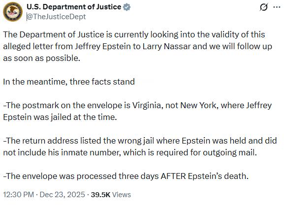 🔻特朗普治下的司法部此前短暂发布了爱泼斯坦档案的第八组数据集，随后又突然将其删