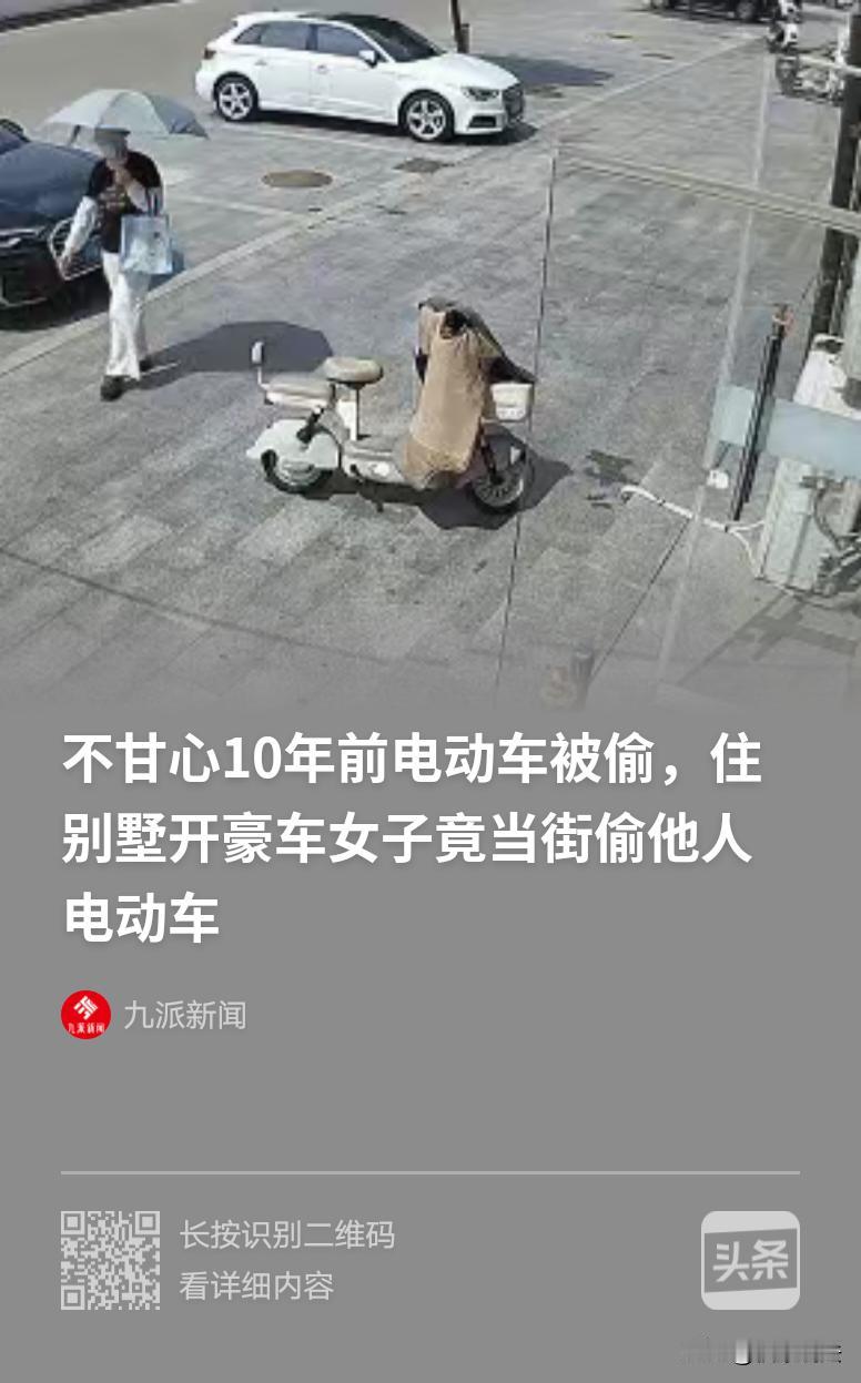 “心态扭曲？”山东兰山，女子住别墅、开豪车，看到一鲜肉店门口一辆电动车没拔钥匙，