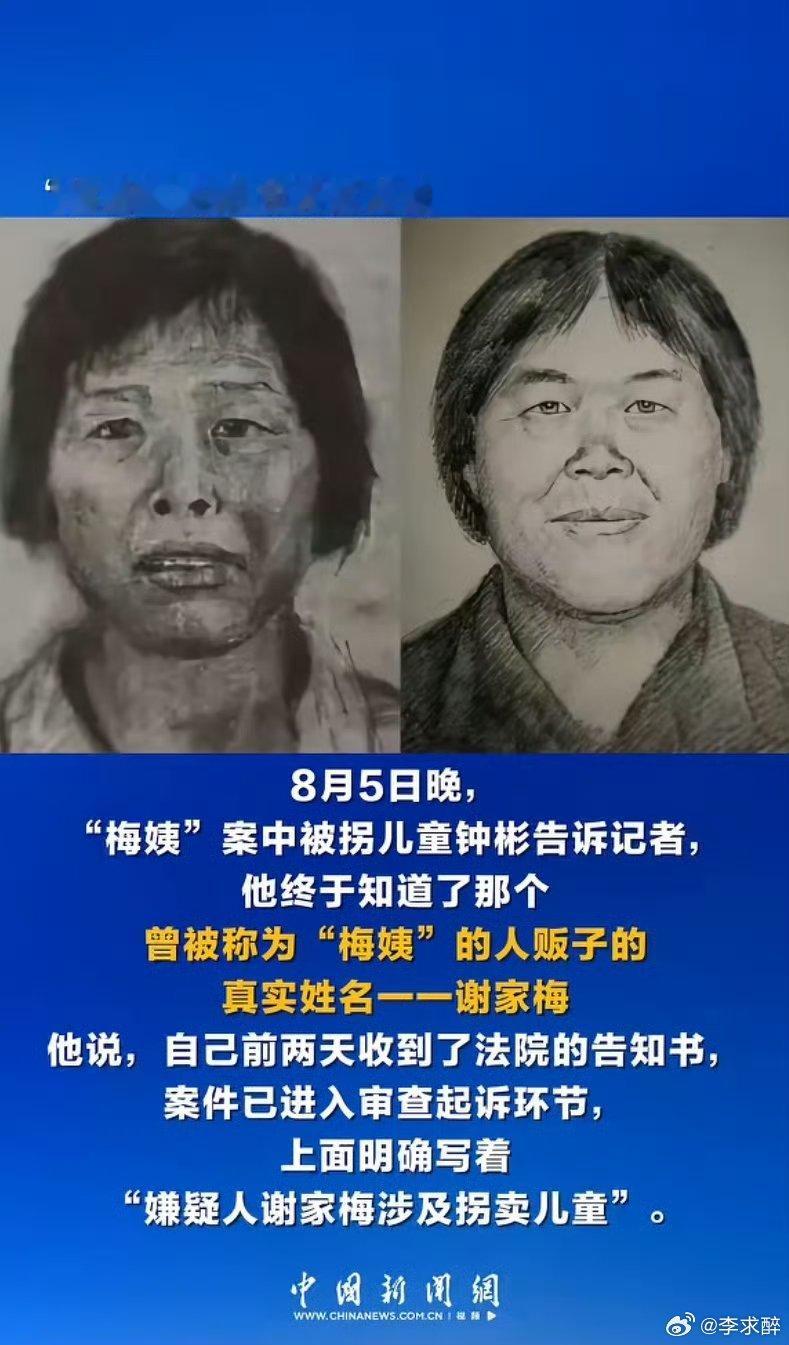 梅姨真实姓名首曝光关于人贩子梅姨，本名谢家梅的案件脉络梳理如下：2003至200