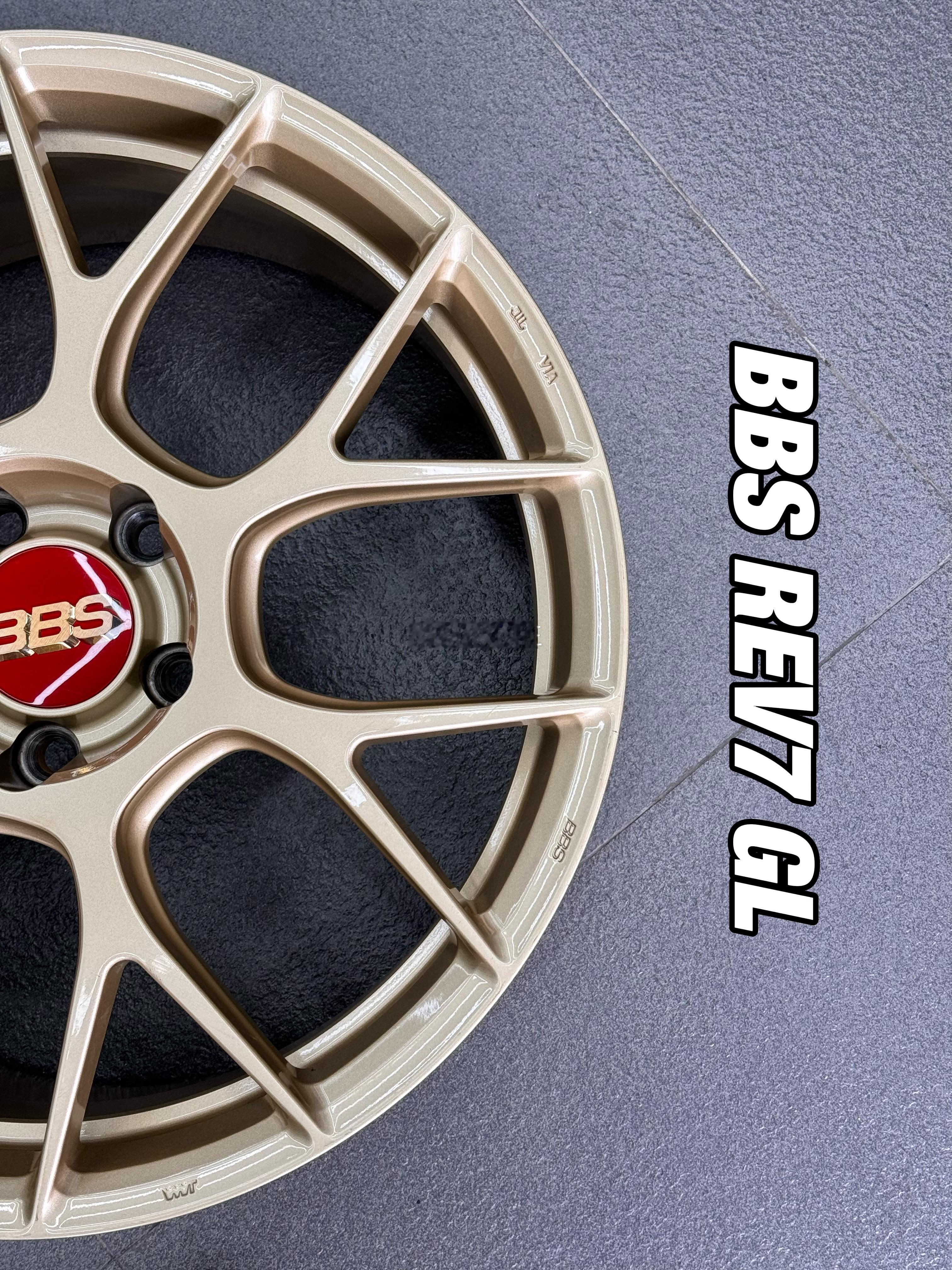 新鲜到货日本BBS REV7 GL金数据：18寸  8.5J ET42 5×11