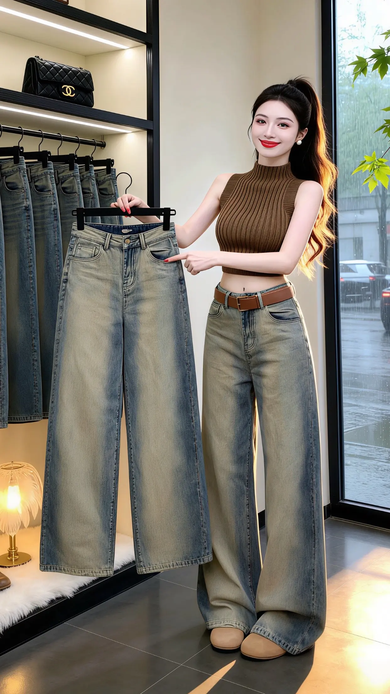 显瘦显高显腿长裤子 梨型身材必入牛仔裤 怎么将牛仔裤穿出高级感 多巴胺...