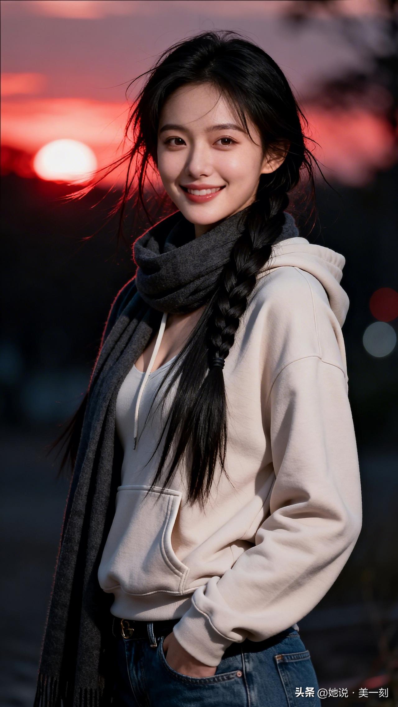 夕阳下的温柔微笑，温暖如初的穿搭有气质的穿搭是怎么样的