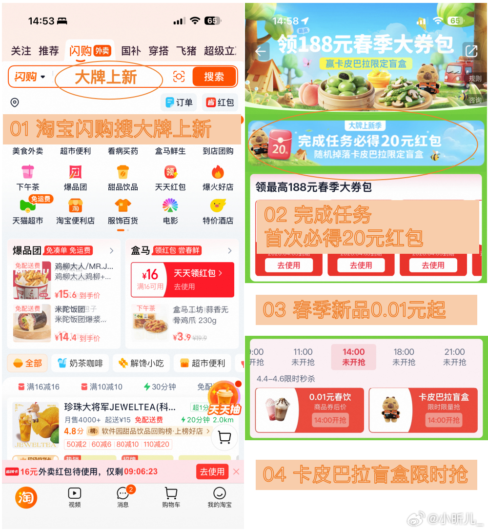 清明假期叠加春假激发经济新活力假期宅家也能快乐买买买！淘宝闪购春日福利拉满，截止