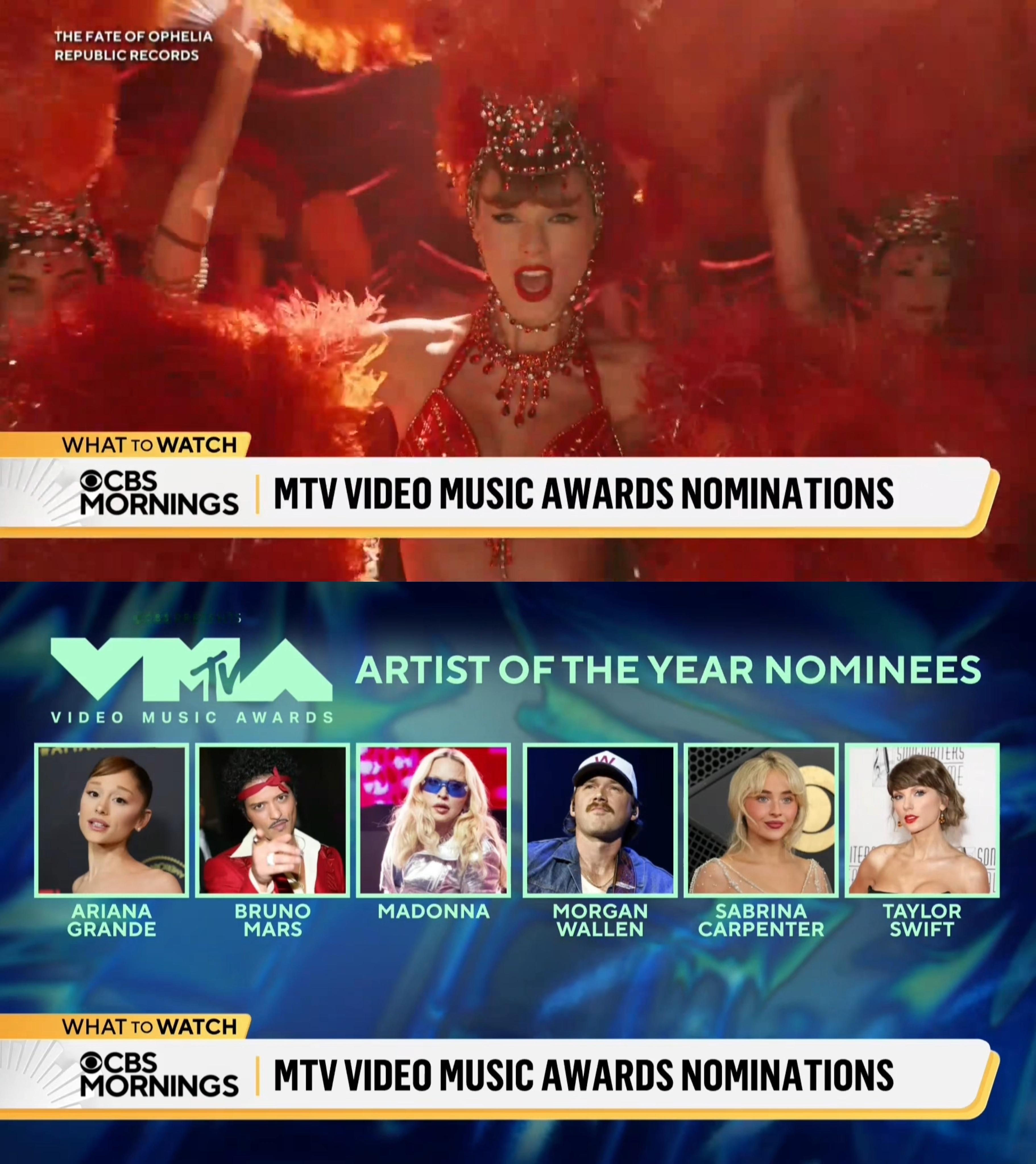 2026年VMA音乐录影带大奖年度MV、年度艺人和年度歌曲三大奖项提名率先揭晓：