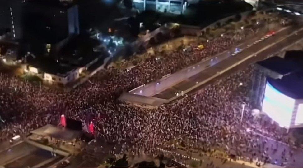 以色列民众发起抗议示威，要求以色列政府停火止战。 ​​​