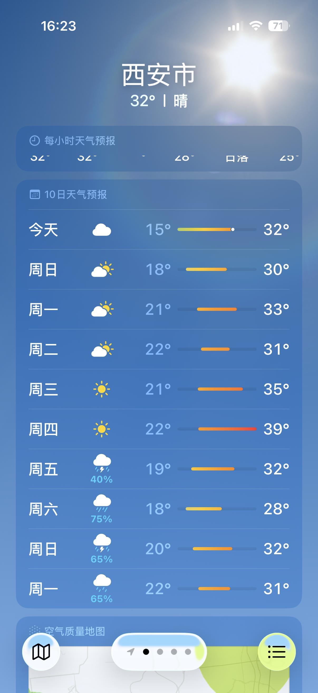 到了西安天气发疯的时候了