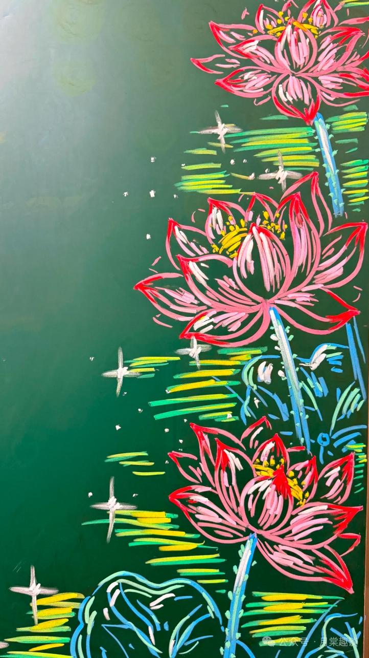 粉笔画素材分享—梦幻花海，色彩斑斓，自然之美尽收眼底！🌸🌺🌼（图片来自网络