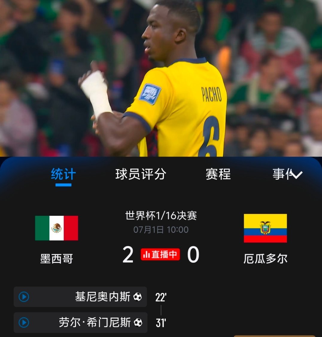 墨西哥vs厄瓜多尔31分钟不到就已经2比0了，厄瓜多尔门前解围都能把球给到对方…