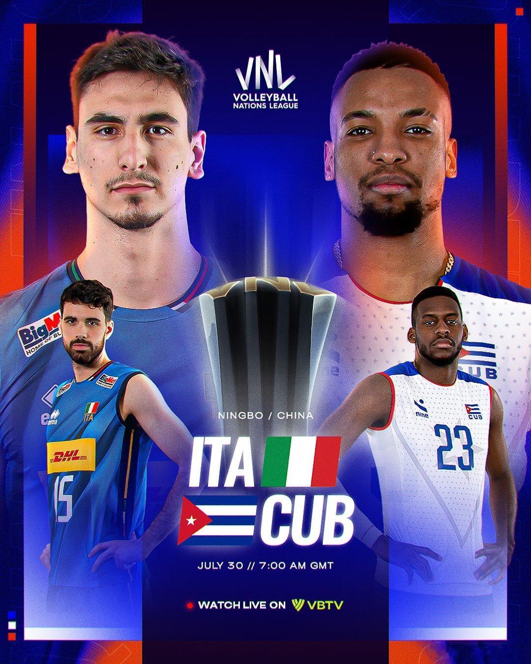 中国排球联盟[超话]  意大利🇮🇹 vs 🇨🇺古巴 – 四分之一决赛🔥