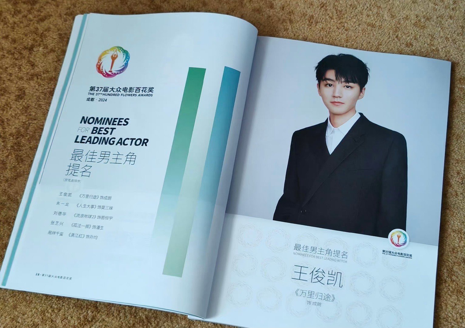 百花奖提名手册上的王俊凯、易烊千玺、张艺兴、朱一龙，你希望谁能问鼎百花奖最佳男主