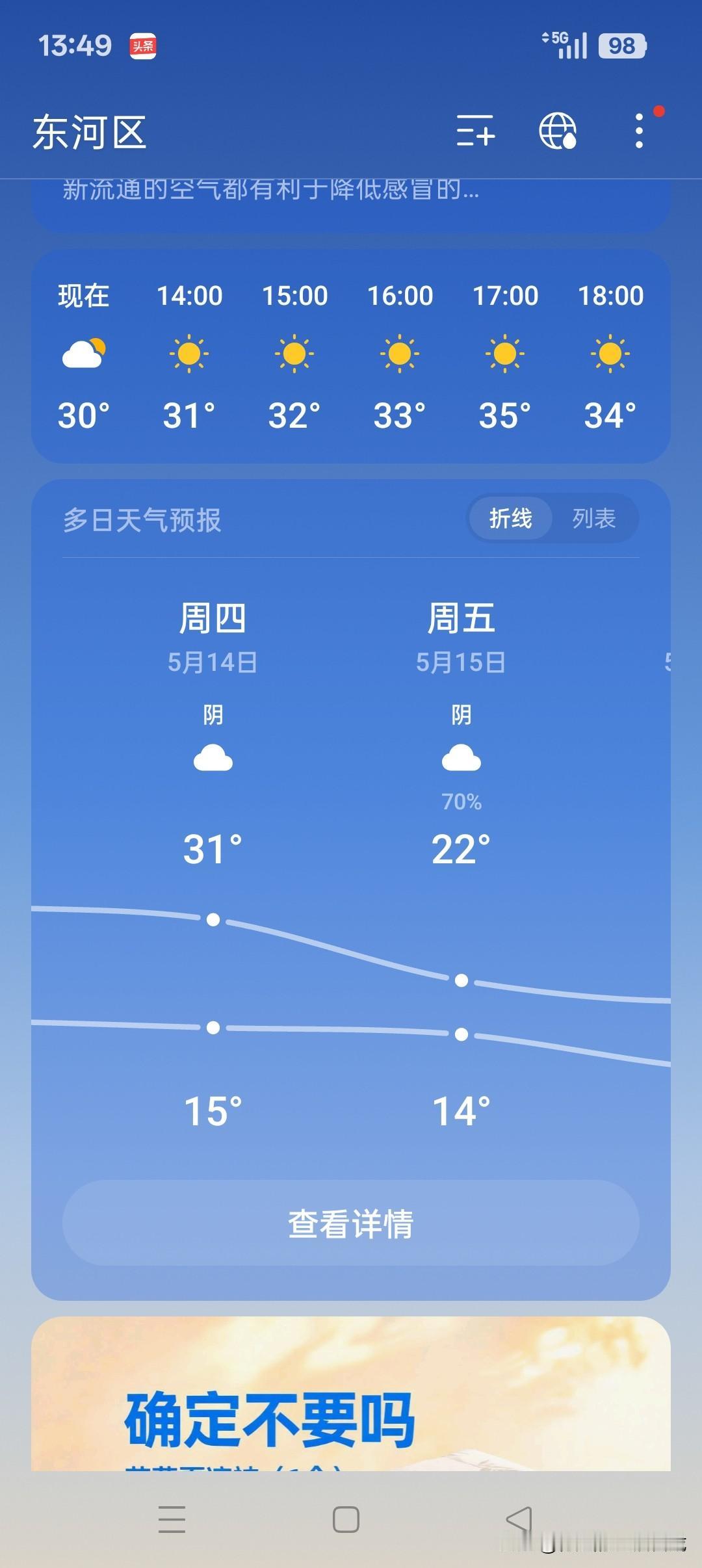 包头今天最高气温35度[捂脸]
