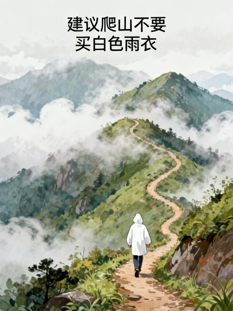 “建议爬山不要买白色雨衣”直接杀上热搜第一，这建议简直太贴心啦，就像给爬山的小伙