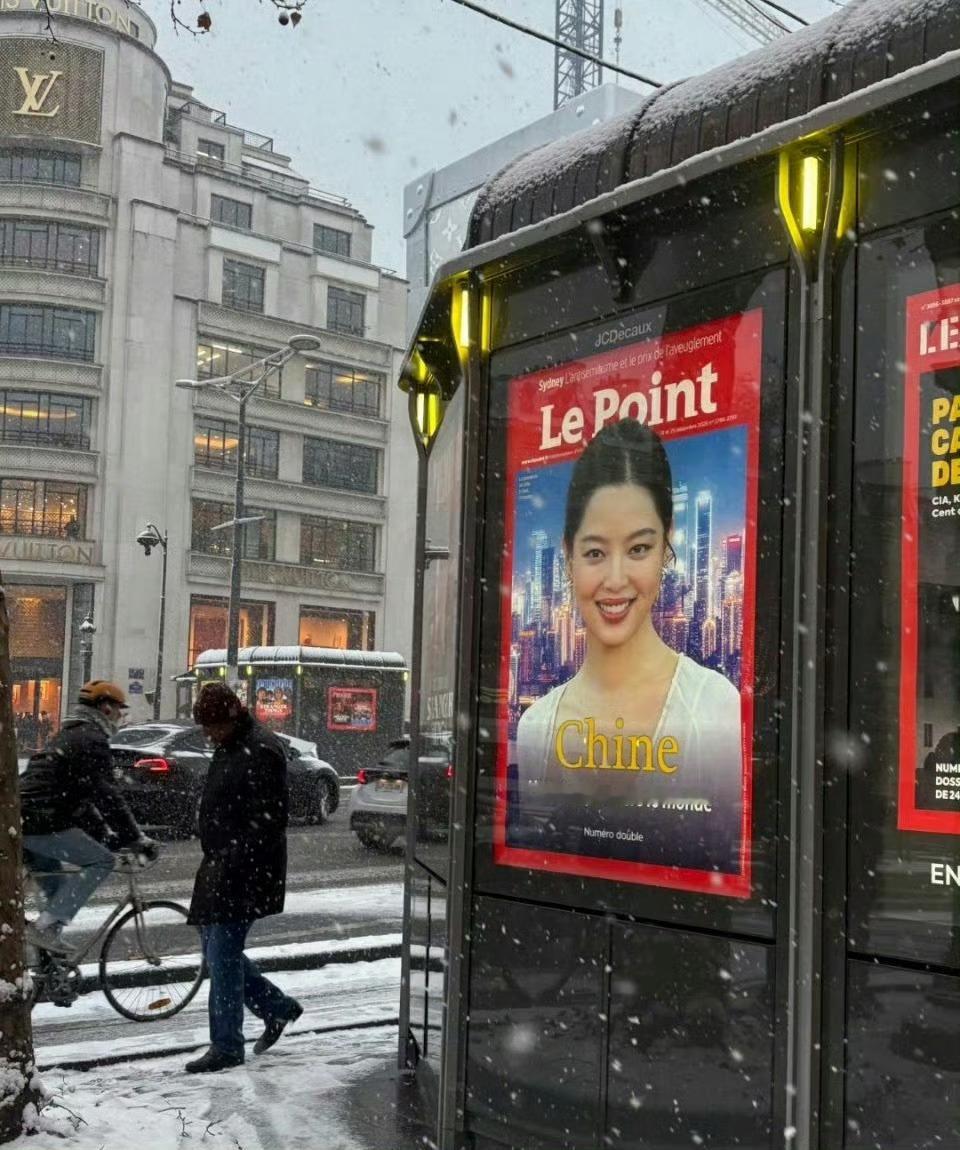 辛芷蕾 巴黎下雪最大赢家 姐的脸就是这么权威。 