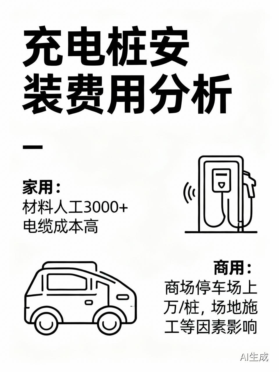 我觉得充电桩安装费用合不合理，得分情况看。之前我朋友装家用充电桩，材料和人工加起
