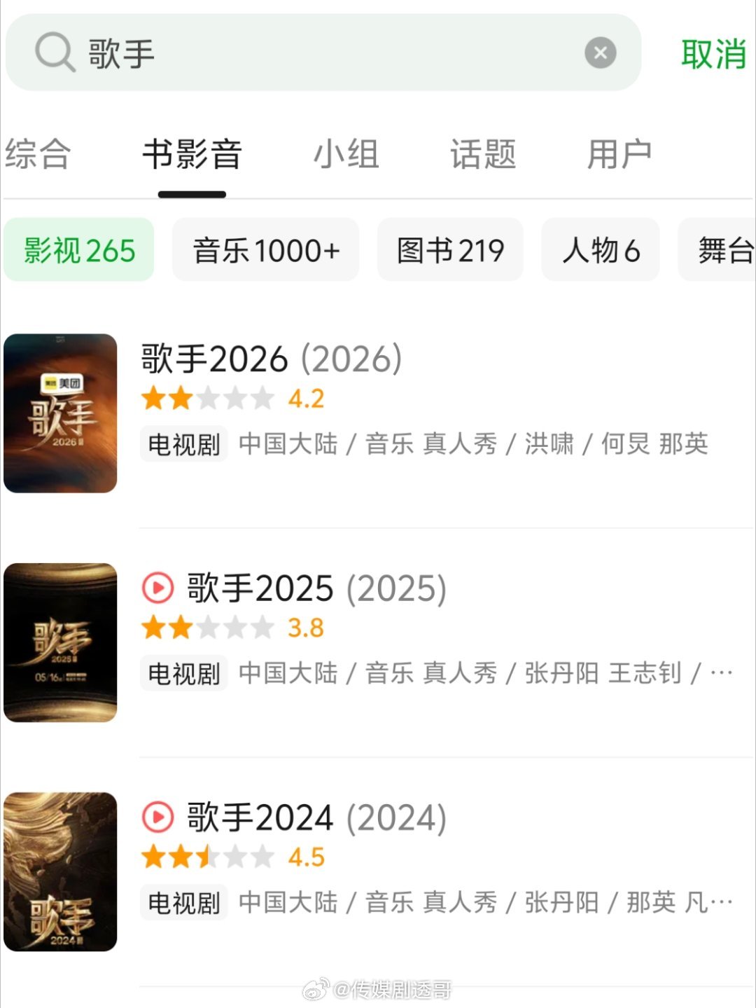 歌手2026豆瓣开分4.2，高了还是低了？歌手2026豆瓣开分4.2