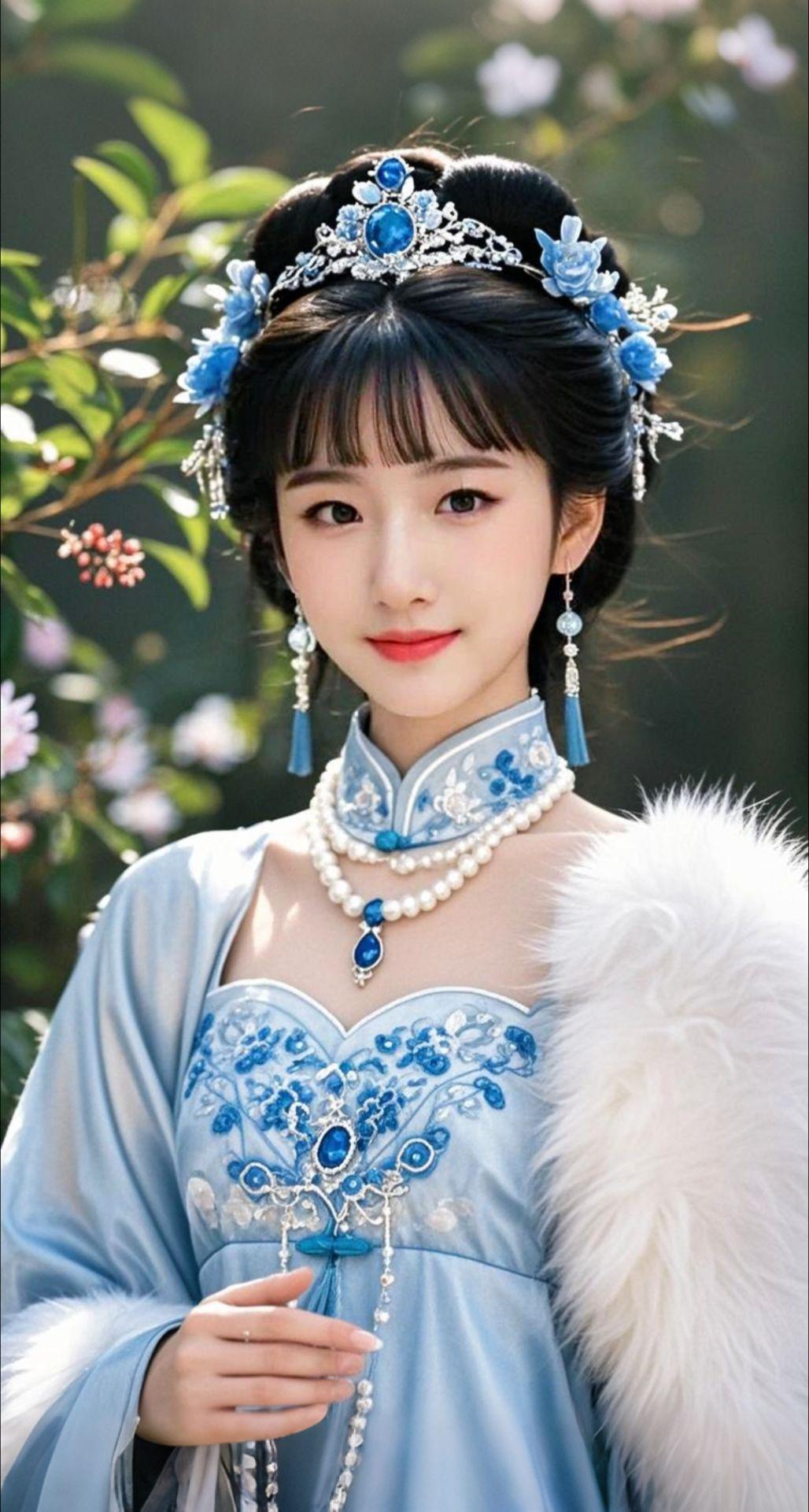 AI扩图 AI蓝颜佳人