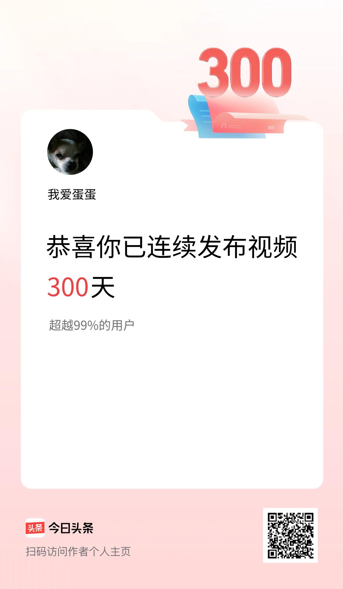 我在头条连续视频投稿300天