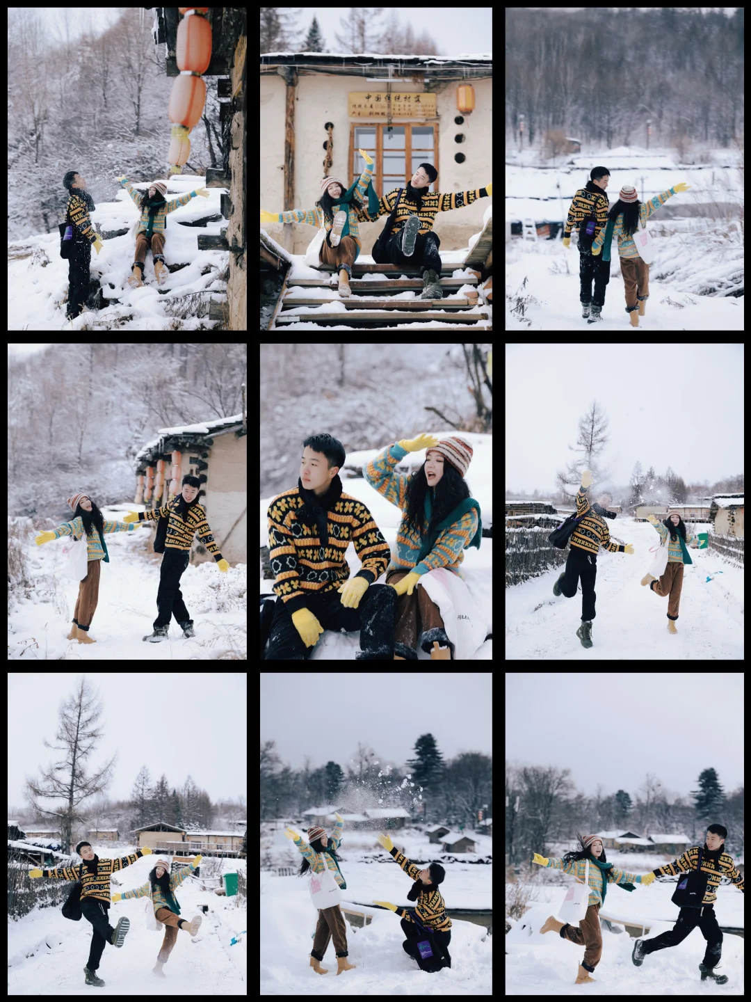 9⃣️✖️9⃣️个雪天情侣拍照姿势存一下📸