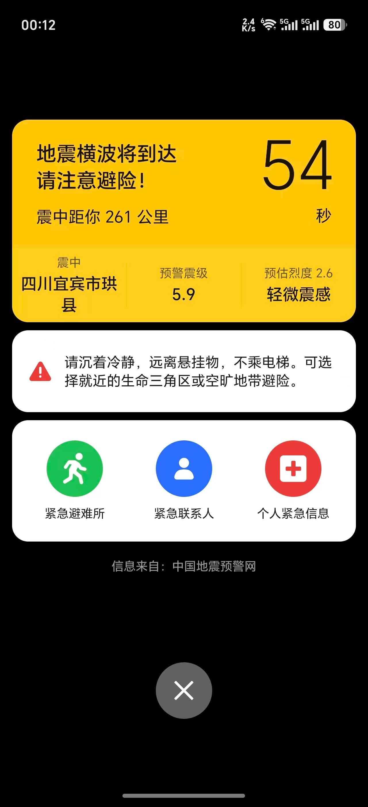 宜宾地震了，预测是5.9级～宜宾的兄弟们震感应该比较强烈吧，注意安全啊 