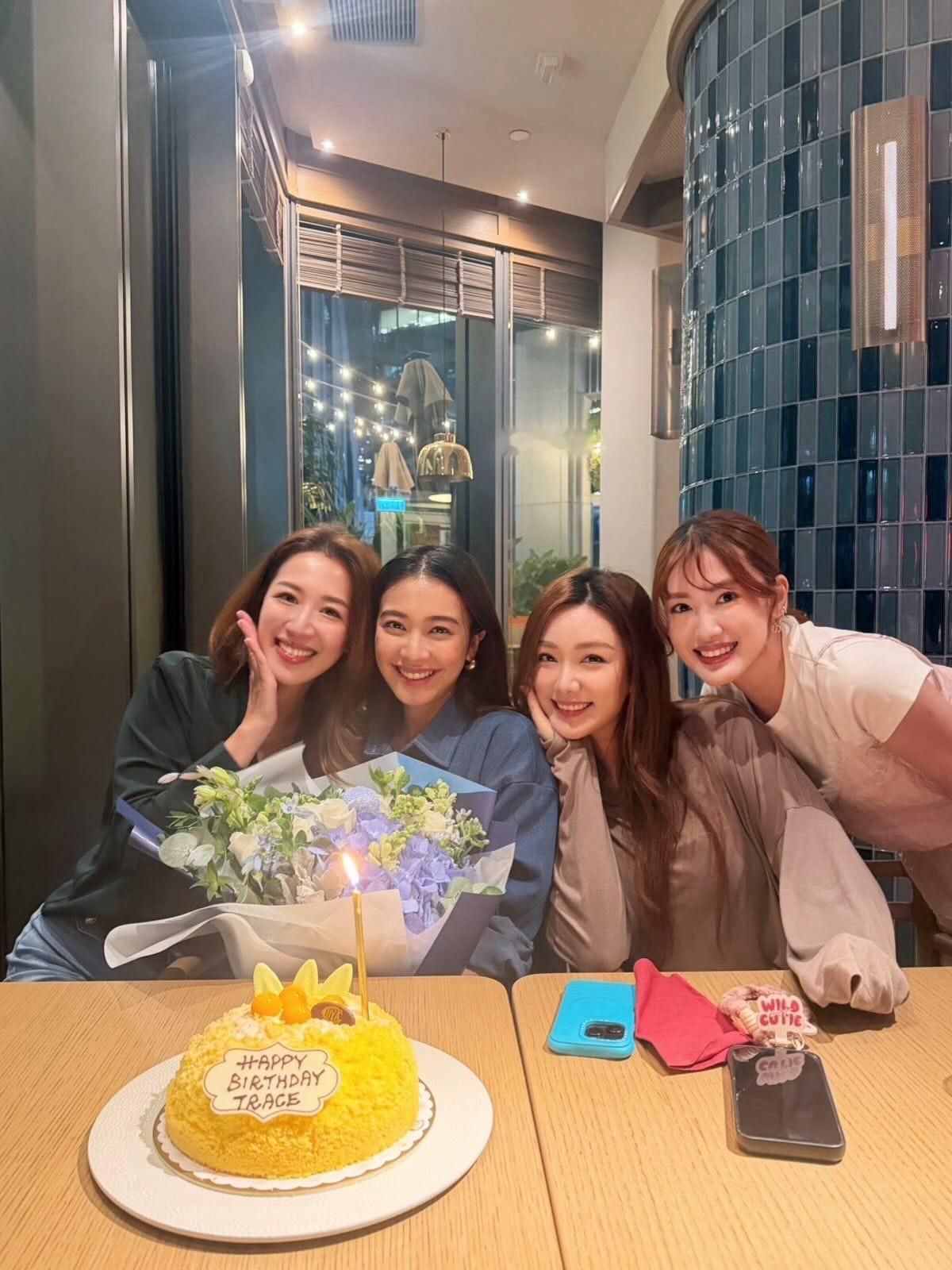 汤洛雯、岑杏贤、蒋家旻为朱千雪庆祝生日 
