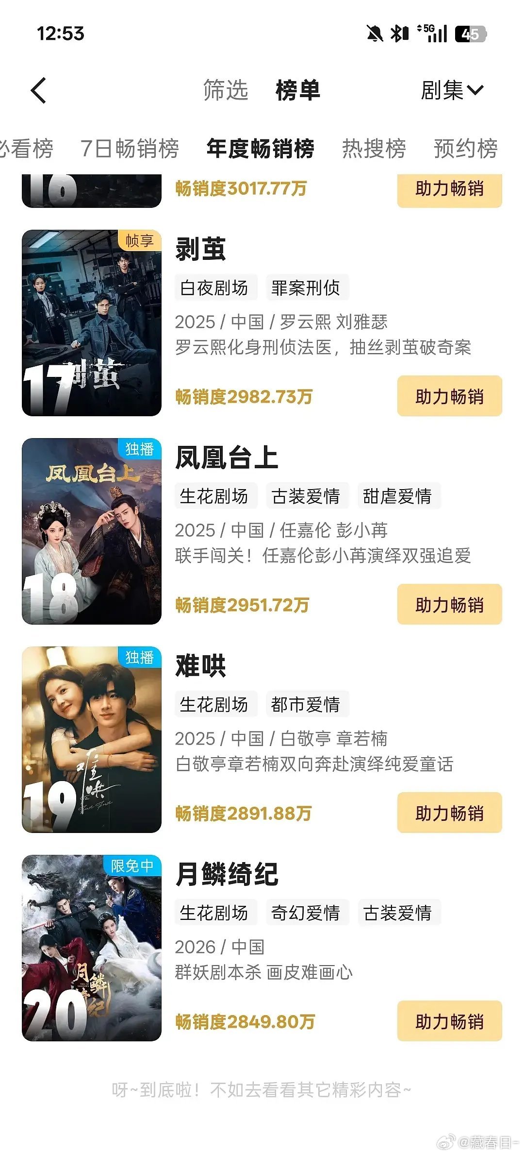 恭喜月鳞绮纪进入优酷拉新年榜🎉用时73h，进榜速度历史第二，太厉害了 