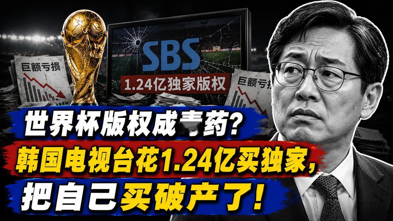 世界杯版权成毒药？韩国电视台花1.24亿买独家，把自己买破产了！
一场全世界几十