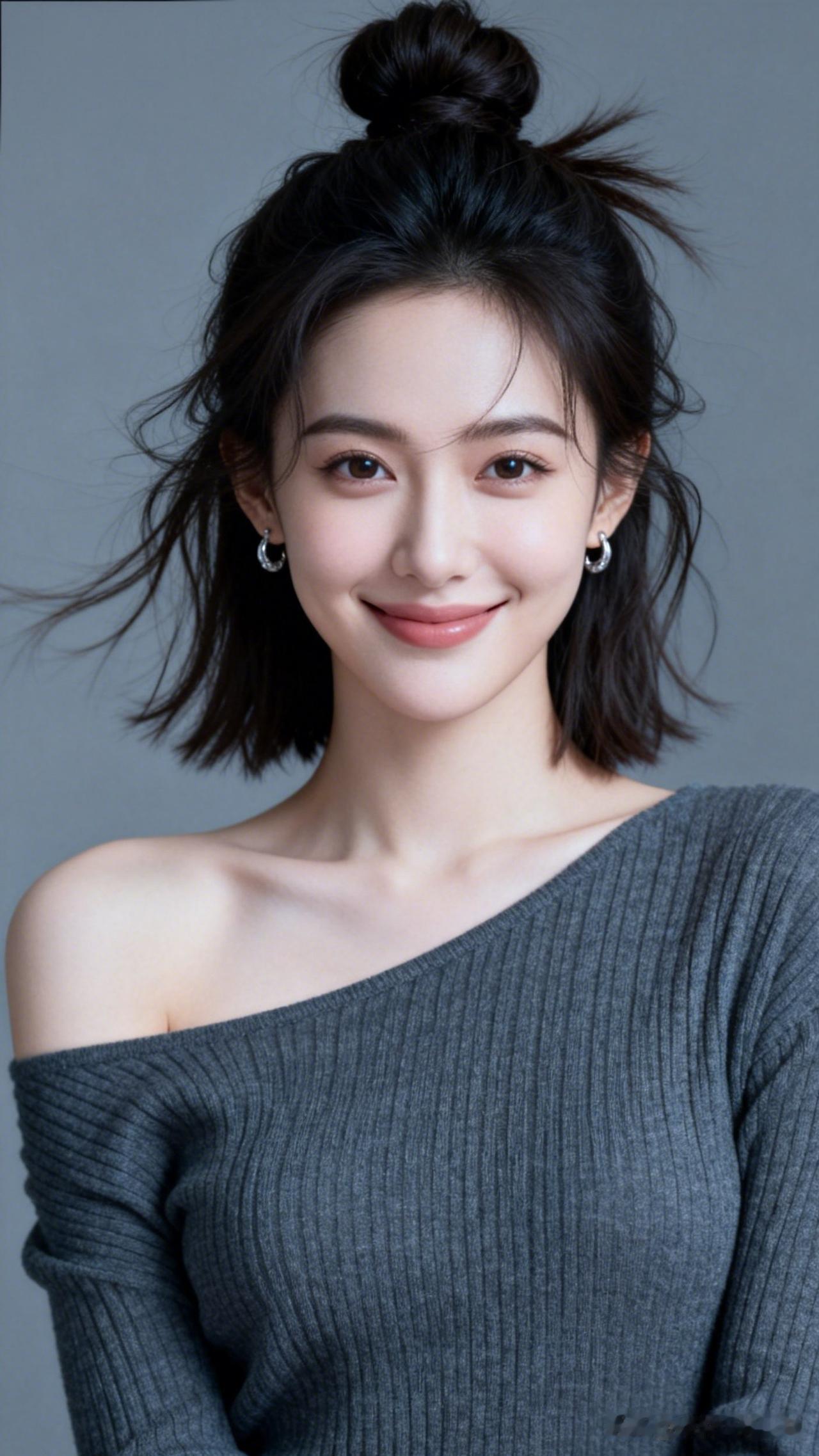 元气少女风，甜美笑容，轻松自在！😊