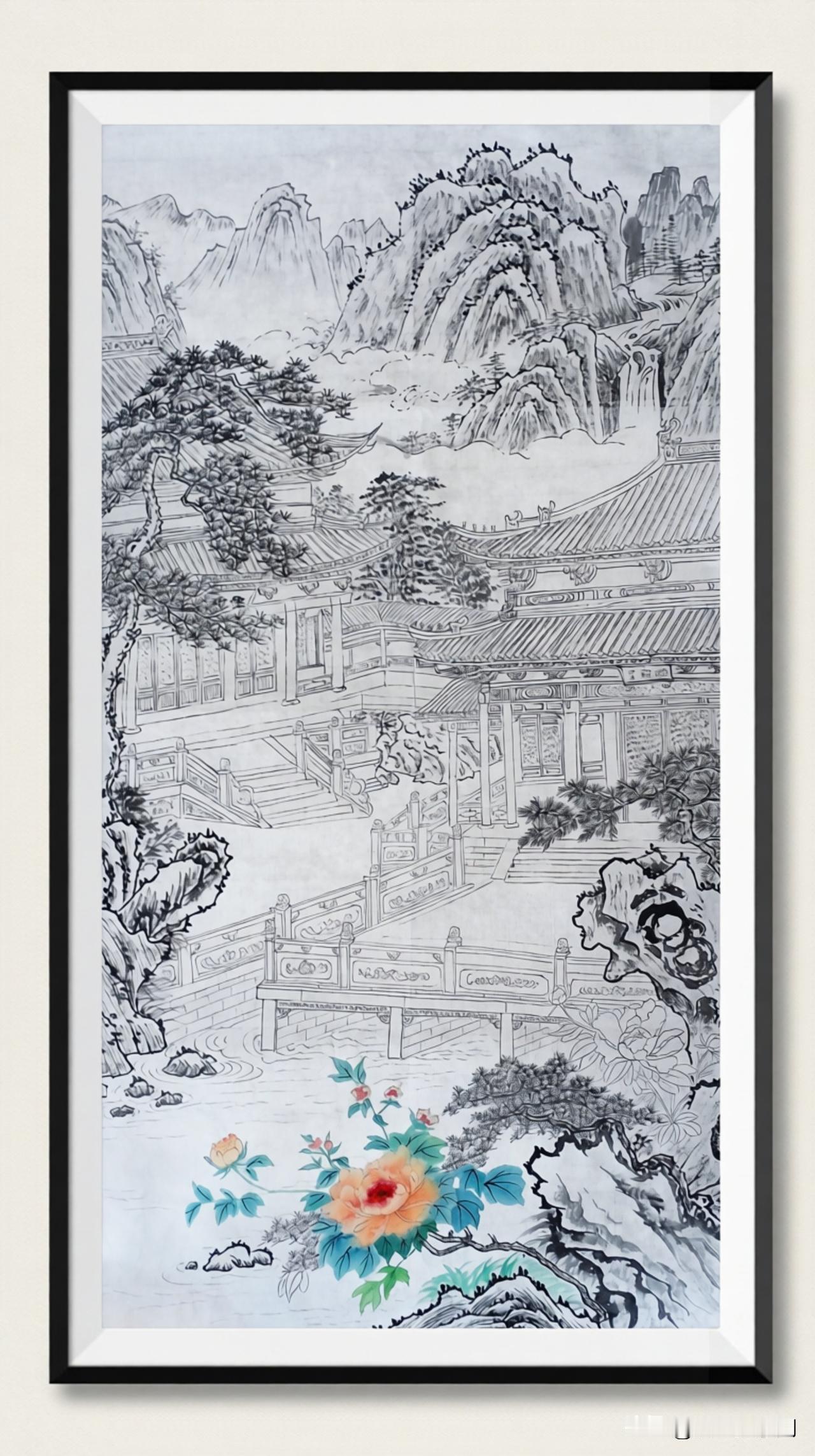 完成三尺国画墨稿绘制！请友友们赐名！