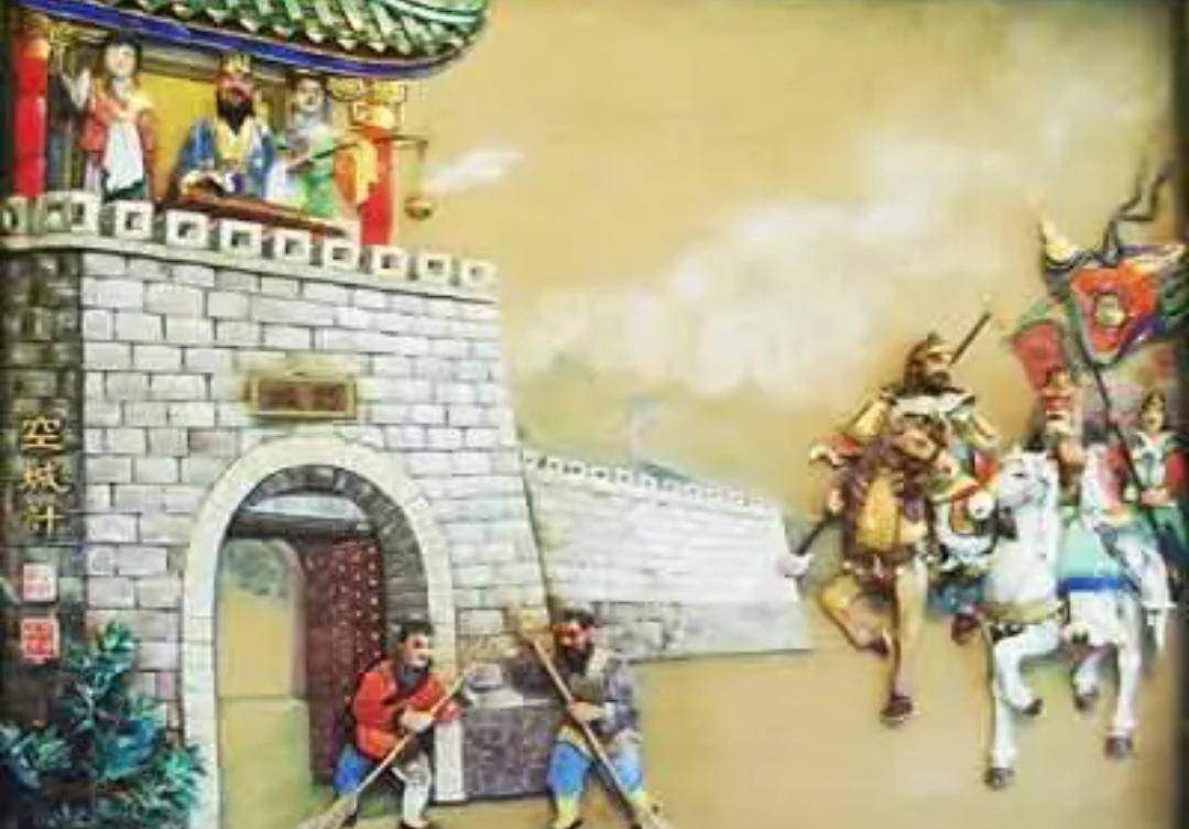 上联，？？？

下联，司马懿疑诈勿进城，十里退兵